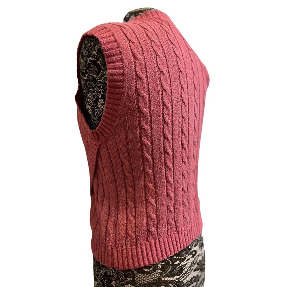 Anthropologie Current Air Angeline Pink Sleeveless Cable Knit Sweater Top Vest S - Picture 3 of 15
